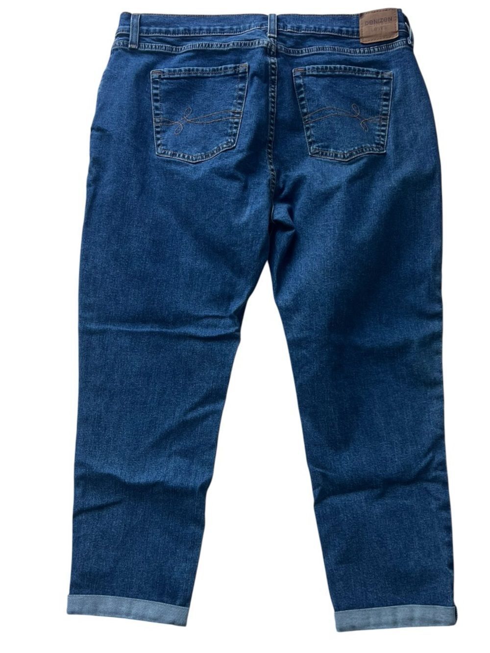 DENIZEN Levi’s High Rise Cuffed Dark Wash Stretch Classic Denim Ankle Jeans 12